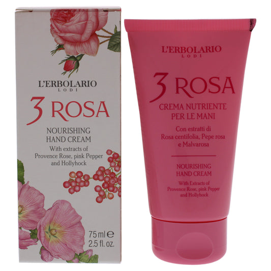 3 Rosa Nourishing Hand Cream by LErbolario for Unisex - 2.5 oz Cream - Yaya Store LLC